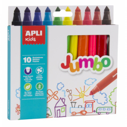 Apli Kids, Flamastry Jumbo - 10 kolorów