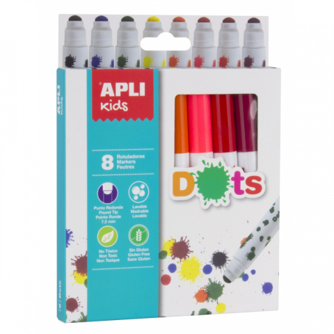 Apli Kids, Kropkowe flamastry - 8 kolorów