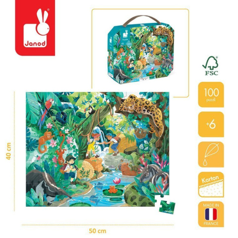 Janod Puzzle w walizce Przygoda w kraju Inków 100 elementów Janod Puzzle w walizce Przygoda w kraju Inków 100 elementów