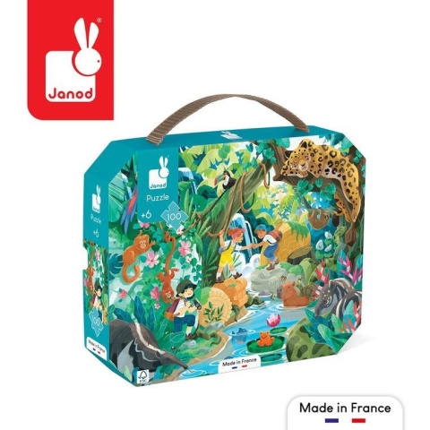 Janod Puzzle w walizce Przygoda w kraju Inków 100 elementów Janod Puzzle w walizce Przygoda w kraju Inków 100 elementów