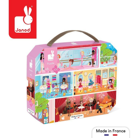 Janod Puzzle w walizce Akademia tańca 100 elementów Janod Puzzle w walizce Akademia tańca 100 elementów