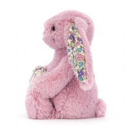 Jellycat, Królik różowy kwieciste uszy z serduszkiem 15cm