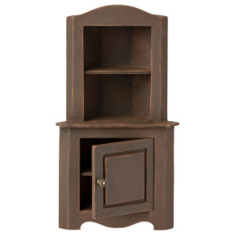 Maileg, kredens narożny, Miniature corner cabinet - Brown