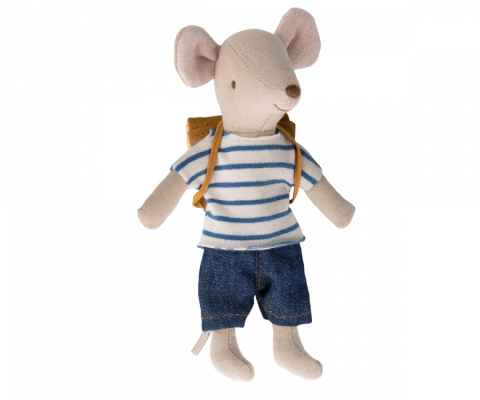 Maileg Myszka Starszy brat Rowerzysta z plecakiem Tricycle mouse Maileg Myszka Starszy brat Rowerzysta z plecakiem Tricycle mouse