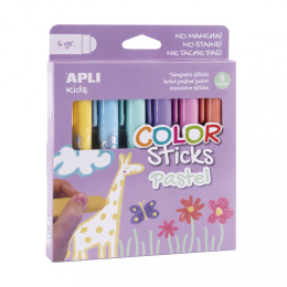 Apli Kids Farby w kredce - 6 pastelowych kolorów