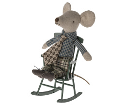 Maileg Bujane krzesło - Rocking chair, Mouse - Dark green