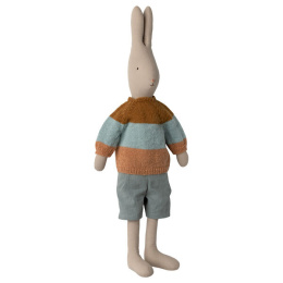 Maileg Królik w swetrze i szortach rozmiar 5, Rabbit size 5 classic sweater and shorts
