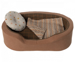 Maileg Legowisko dla pluszowego psa - Dog basket - Brown