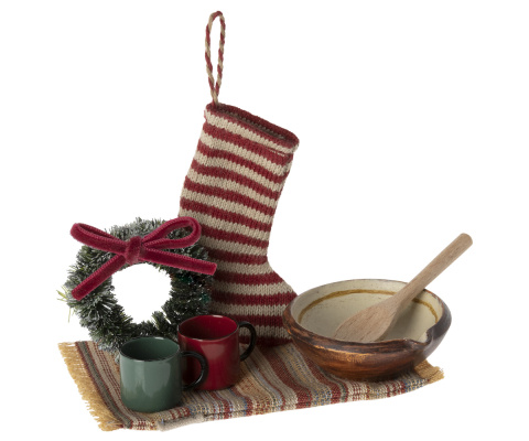 Maileg - Świąteczny zestaw dla myszek , Cosy christmas set Maileg - Świąteczny zestaw dla myszek , Cosy christmas set