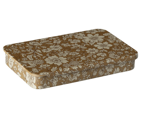 Maileg - metalowe pudełko z przesuwaną pokrywą Blossom Ocher , metal box w.sliding lid Maileg - metalowe pudełko z przesuwaną pokrywą Blossom Ocher , metal box w.sliding lid