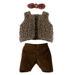 Maileg ubranko - Vest, pants and butterfly for grandpa mouse