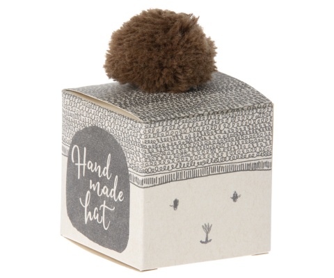 Maileg wełniana czapka niebiesko-brązowa , knitted hat petrol/brown Maileg wełniana czapka niebiesko-brązowa , knitted hat petrol/brown