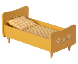 Maileg żółte drewniane łóżko , wooden bed yellow