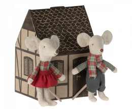 Maileg Myszka Bliźniaki - Winter mice twins, Little brother and sister