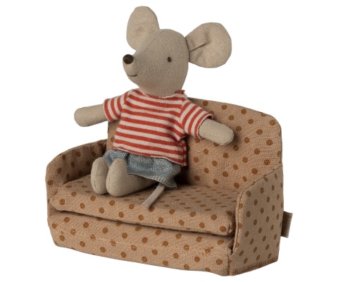 Maileg - Sofa rozkładana w kropki , Myszka Maileg - Sofa rozkładana w kropki , Myszka