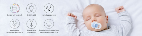 Kurczaczek Lampka z Pozytywką Różowa Kurczaczek Lampka z Pozytywką Różowa
